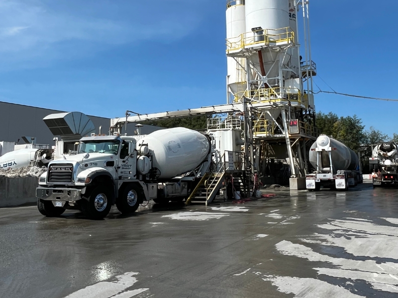 Yard At A Time concrete delivery truck at job site in British Columbia
