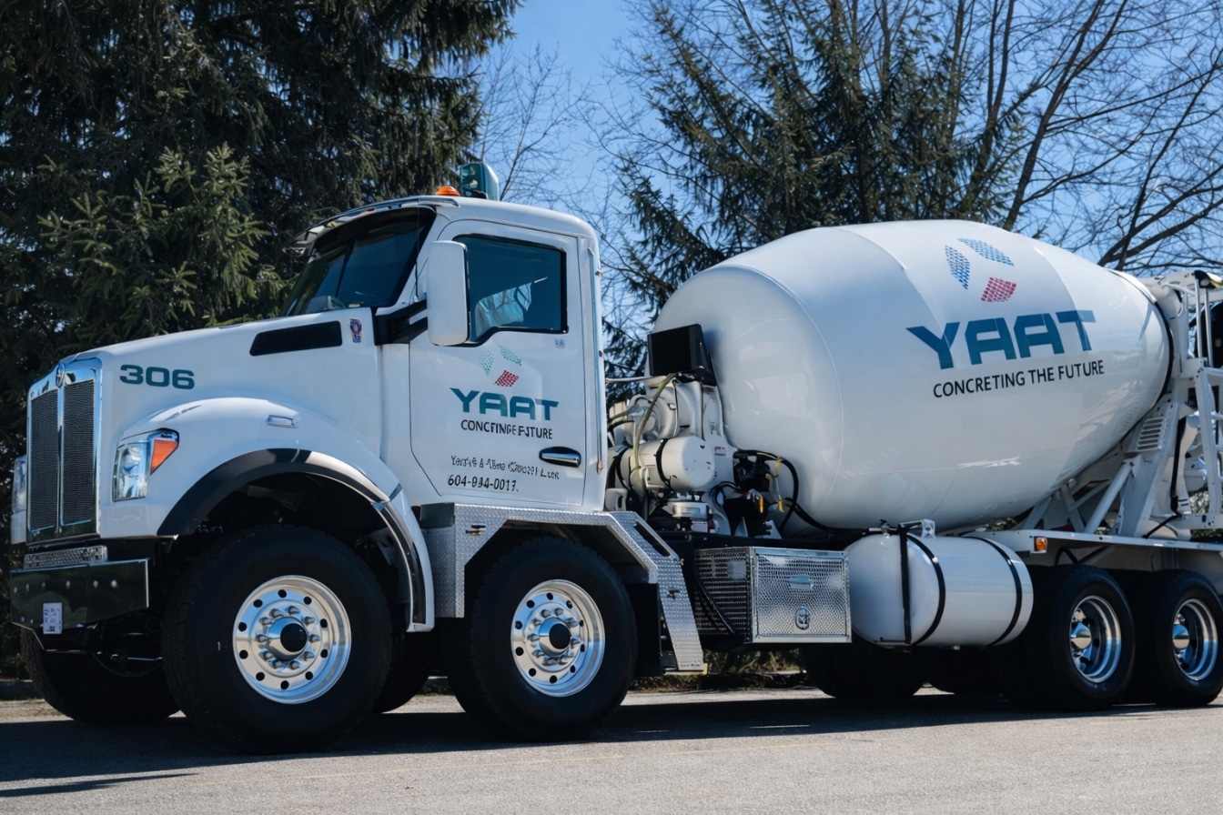 YAAT concrete delivery truck and project work