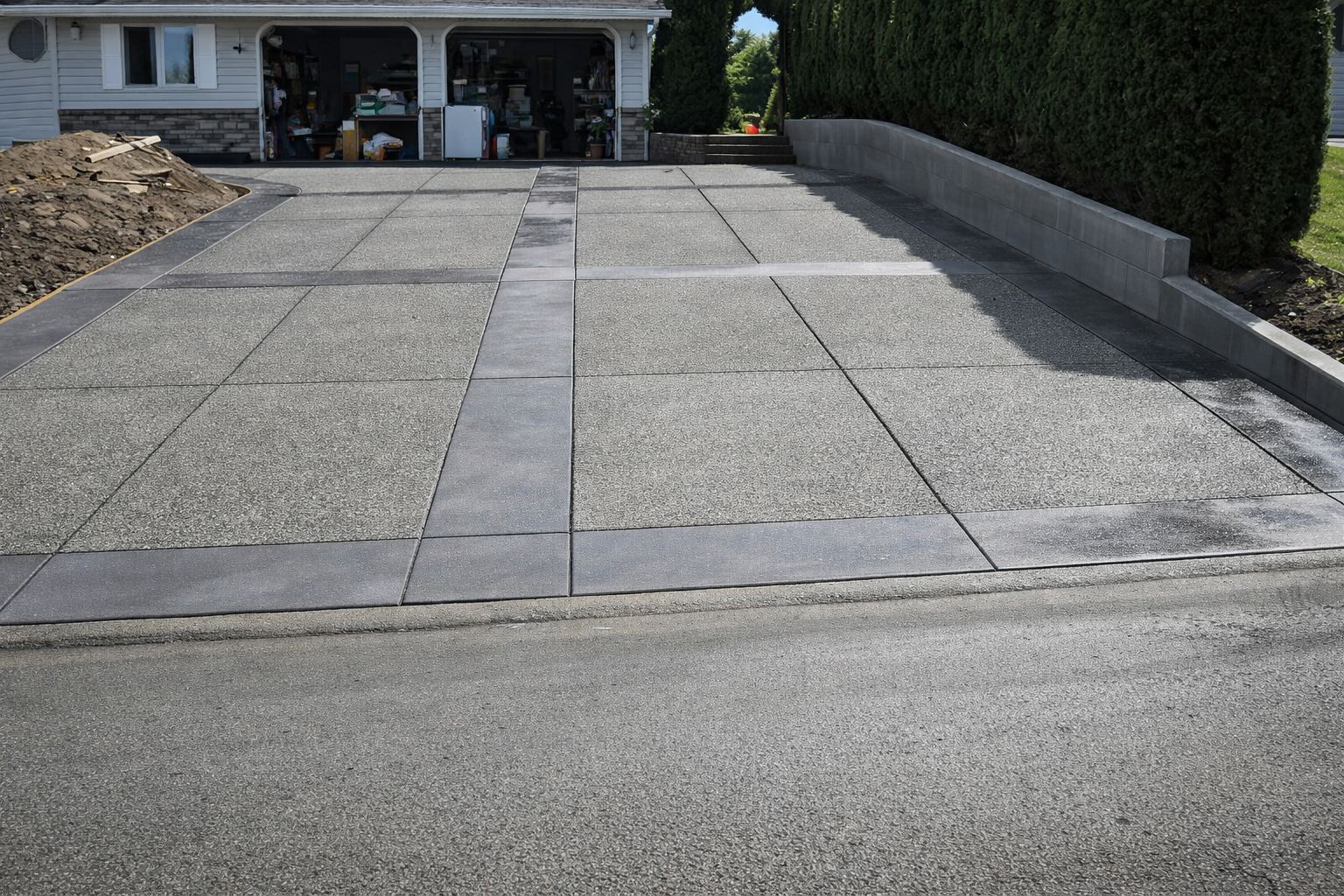 Concrete driveway project supplied with ready-mix concrete